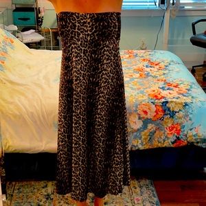 AzUles Cheetah Maxi Skirt Dress Large Stretchy